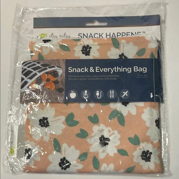 Itzy Ritzy Reusable Snack Happens Floral Snack & Everything Bag (7