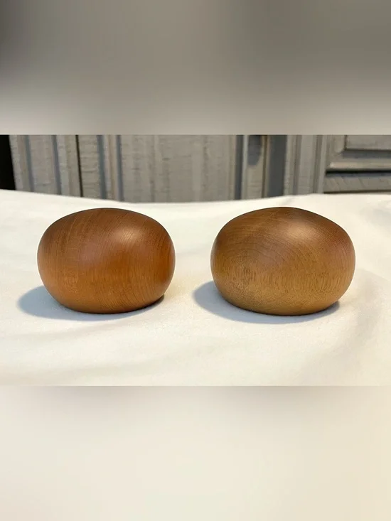 *MCM* Salt & Pepper Set - Ball Type Design - Myrtlewood-Vintage - 2.5
