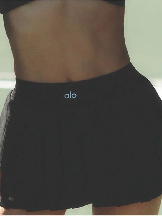 ALO Yoga Black Pleated Mini Skirt