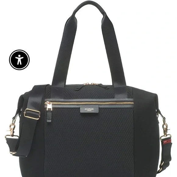Storksak Black Quilted Tote