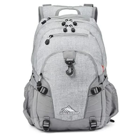 NWT High Sierra Backpack Waterproof Diaper Bag Hike Commute Travel Silver Gray