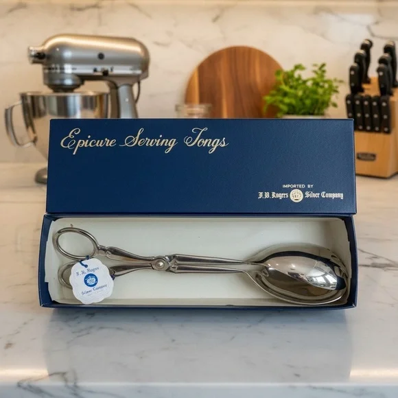 Epique Silver Serving Tongs - Polished Silver Epique Serving Spoon Tongs​