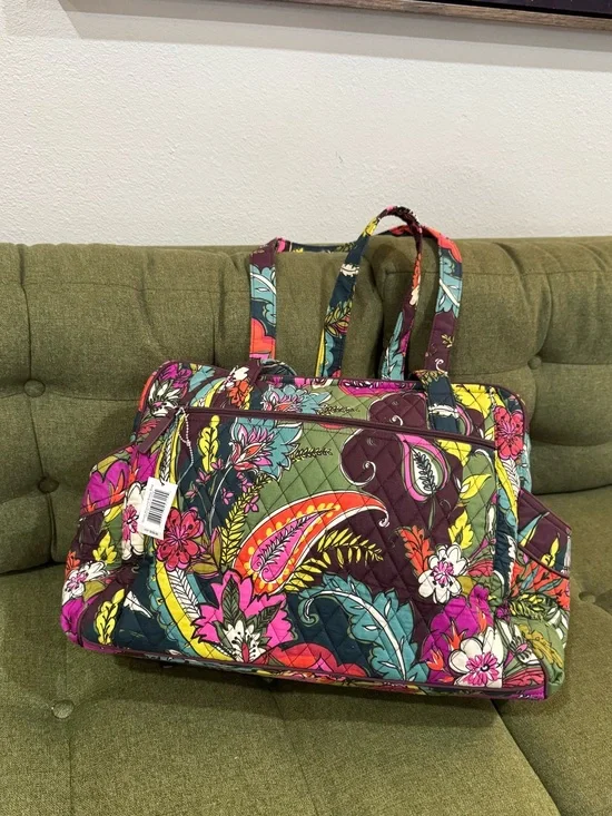 New Vera Bradley Quilted Paisley Floral Baby Bag in Plum, Pink, Teal, Yellow