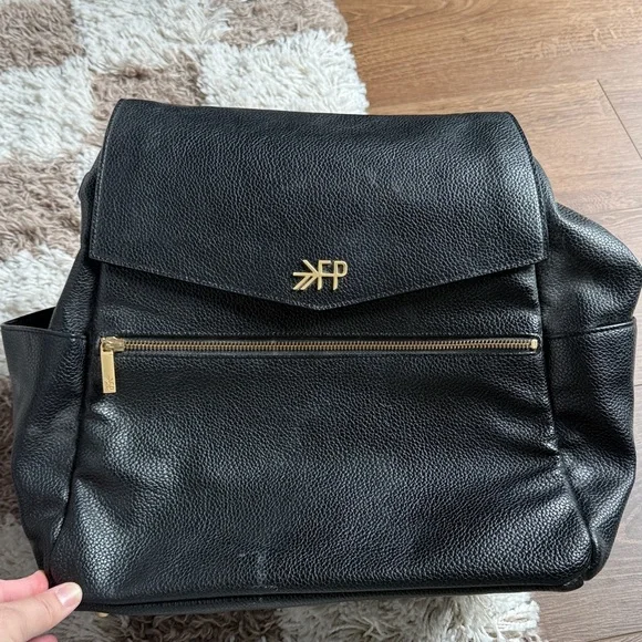 🖤Freshly Picked Black Leather Diaper Bag Backpack