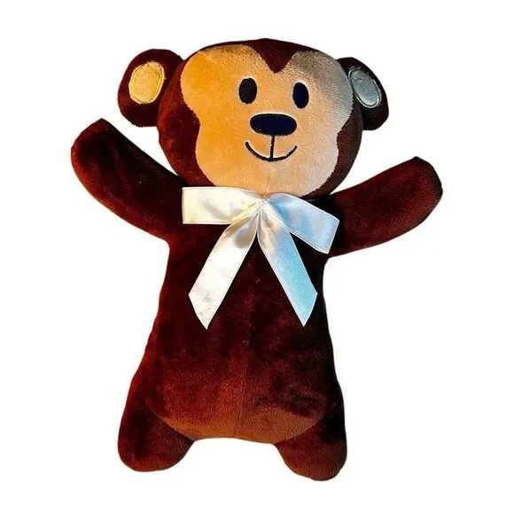 Buckley Boo Plush Brown Monkey Developmental Therapy Toy Rattle 3 Buckles 12''