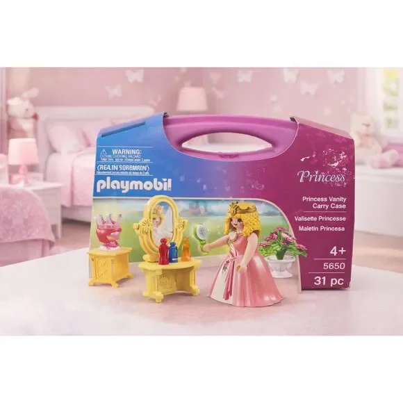 Playmobil Princess Vanity Carry Case pink set 5650 new sealed