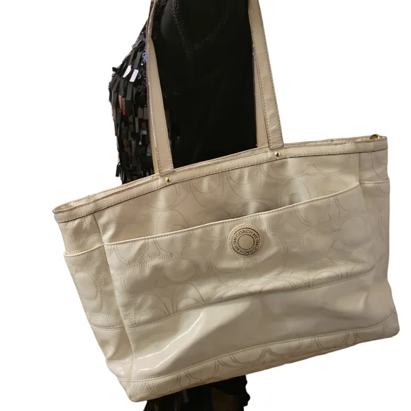 Coach Cream leather diaper bag
