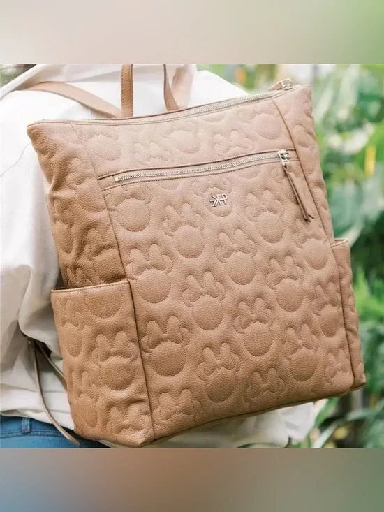 Freshly Picked Disney Baby Minnie Mouse Minimal Quilted Vegan Leather Diaper Bag