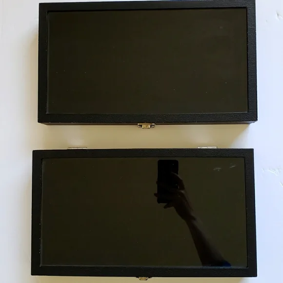 x2 72 Slot Jewelry Boxes Black Rings Earrings Boxes 144 Slot Total
