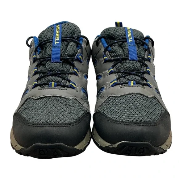 Merrell‎ Waterproof Hiking Shoes Mens 6.wGrey Blue Trail Sneakers MK264770