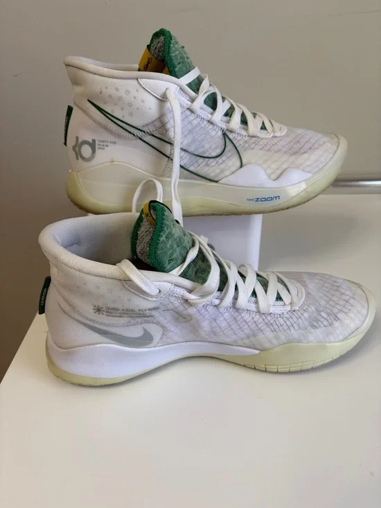Nike Zoom KD 12 White Wolf Grey Green Basketball Shoes Men’s Size 9