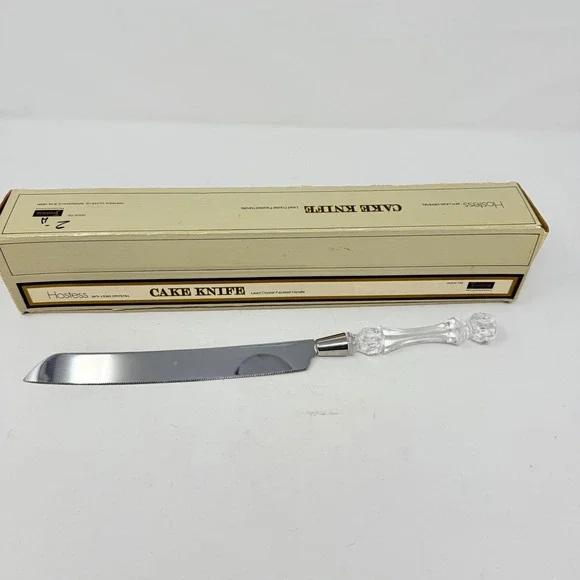Fostoria Cake Knife Lead Crystal Handle Stainless Steel Blade Size‎ 13 1/4