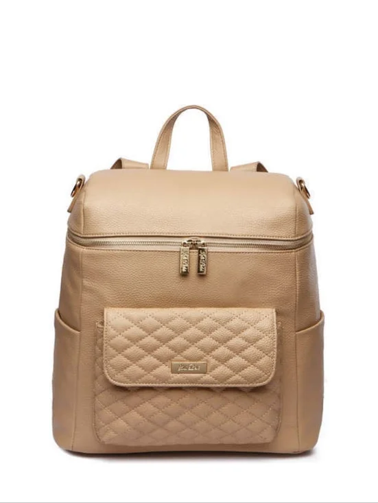 Luli Bebe Petit Monaco Quilted Diaper Bag In Latte. New Without Tags