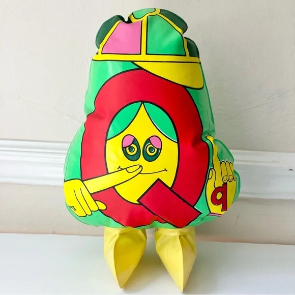 Vintage 1971 The Letter People Inflatable Alphabet 13” Mr Q