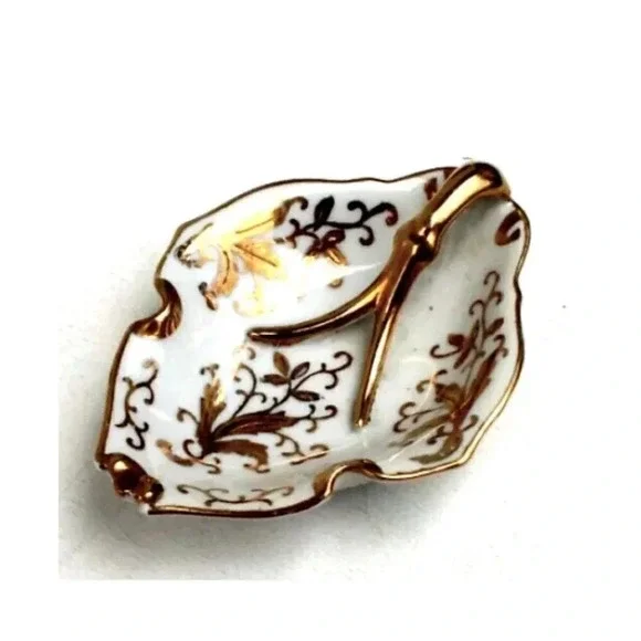 Vintage Limoges Victorian Gold Gilded Mini Trinket Catchall Ashtray Dish