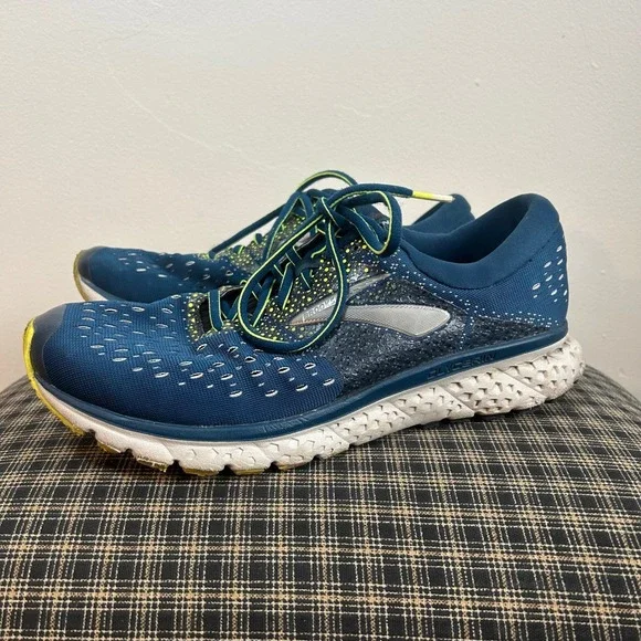 Brooks Glycerin 15‎ Men's Running Shoes Blue Yellow Sz 10.5 Wide