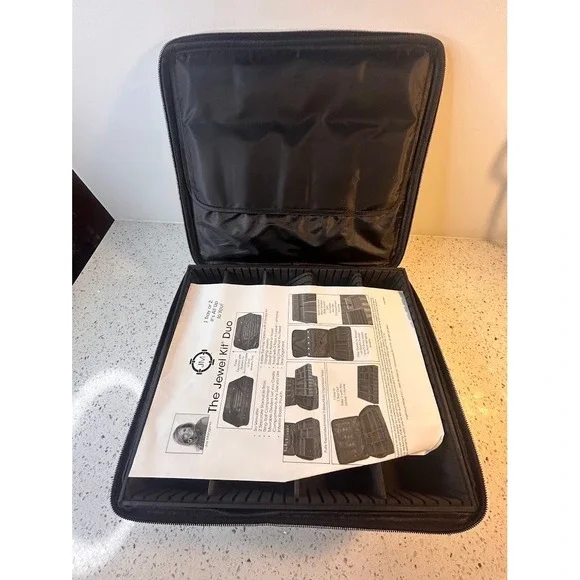 Joy Mangano The‎ Jewel Kit Duo Jewelry Organizer Travel Case Black Nylon