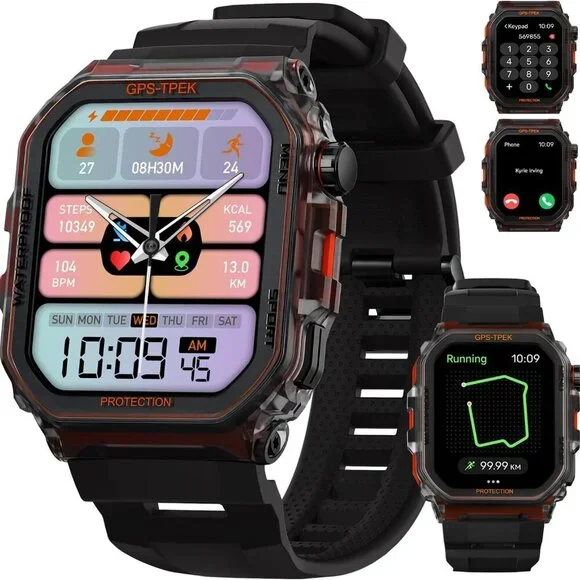 Smart Watches for Men - Military Smart Watch for Men, Fitness Watch Waterproof I