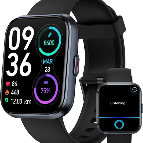 Smart Watch for Men Women Android iPhone, Alexa Built-in Fitness Watch with 1.8