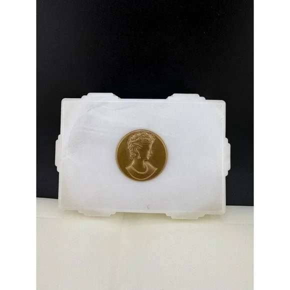 Vintage Acrylic Trinket Box Cameo‎ Kleen-eze of Bristol Art Deco Revival