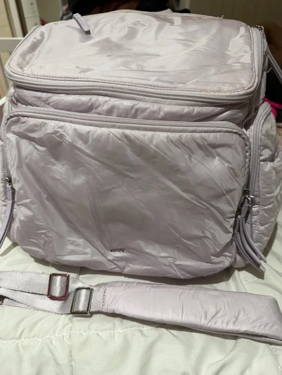 Caraa light purple diaper bag Backpack with messenger strap
