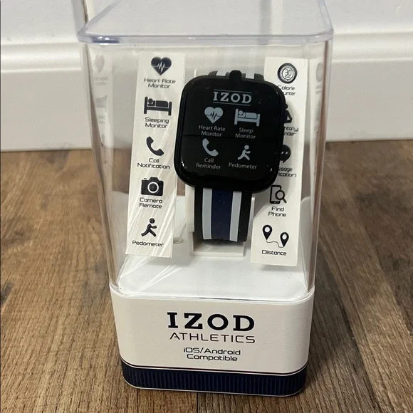 New in box IZOD Athletics Smartwatch - Black and Blue