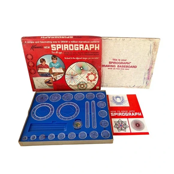 Spirograph Set 1967 No. 401 Kenner Geometric Drawing Toy Vintage Original Box