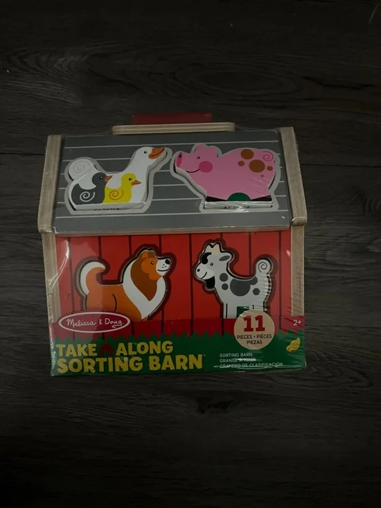 Melissa & Doug Take-Along Sorting Barn - Red Animal Puzzle Toy