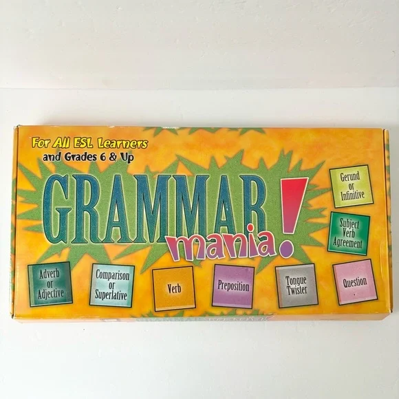 Grammar Mania Educational ESL Board Game