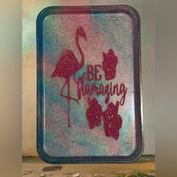Pink Glitter Be‎ Flamazing Jewelry Tray