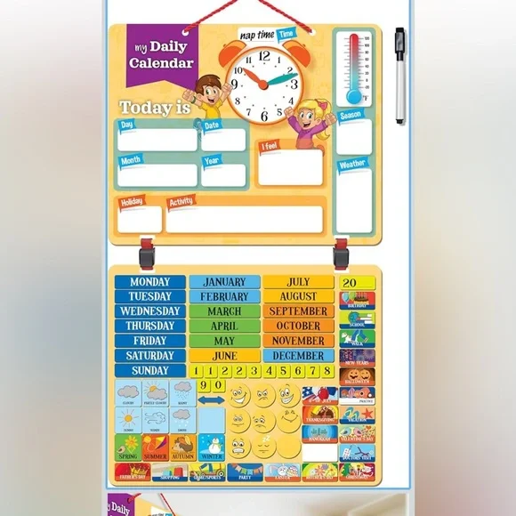 Colorful Educational Calendar Chart
