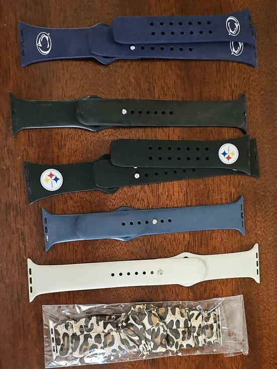 Silicone Sport Watch Bands - Navy, Black, Blue, Cream + Leopard Print