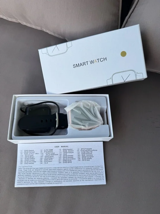 Black Smart Watch with Silicone Band - Unbranded