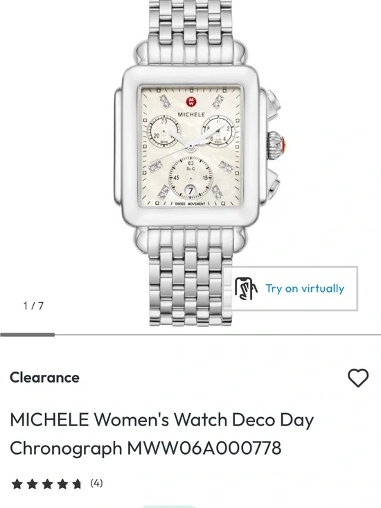 Michele Silver-Tone Deco Day Chronograph Women's Watch