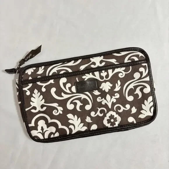 Thirty-One Brown Parisian Pop Travel Organizer Pouch Bag Jewelry Make up