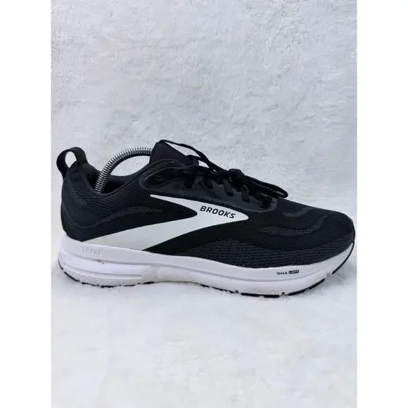 Brooks Trace 4 Mens Running Shoes Black White Size 10 2E Wide Sneaker