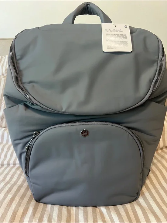 Brand New lululemon Parent Backpack — Solar Grey (Ocean interior)