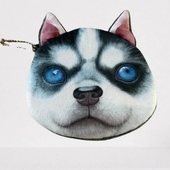 Coin Purse Dog Face Print Zip Small Coin Wallet Mini Pouch New