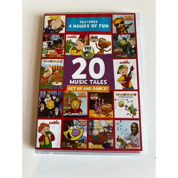 PBS Kids 20 Music Tales DVD 4 Hours of Fun‎ Caillou Daniel Tiger WordWorld