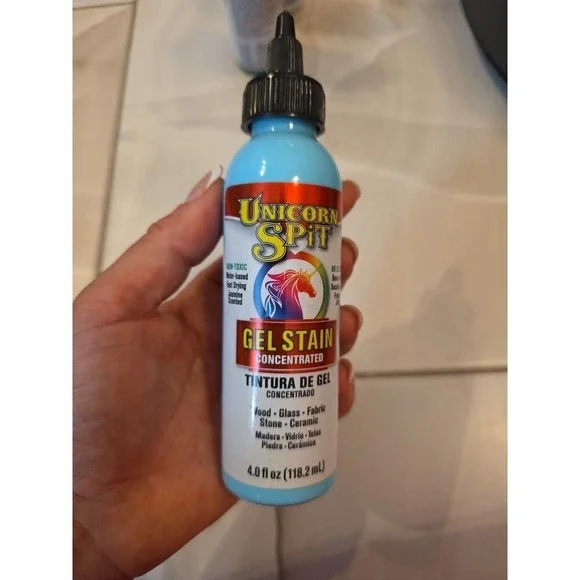 Gel Stain and Glaze, Dragon's Belly 4.0 FL OZ Bottle, Blue 0422015C 19aw09 D4
