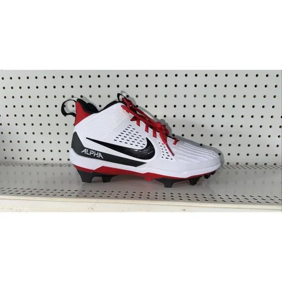 Nike Alpha Menace Strong Mens Football Cleats Size 10 White Red Black II5139-102