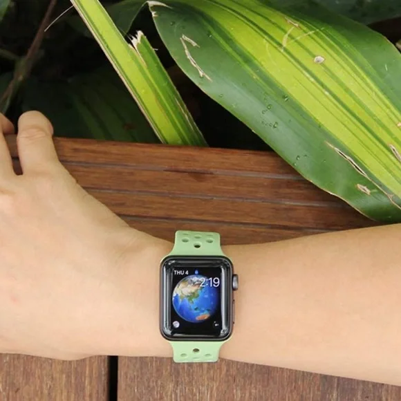 Apple Watch Wristband with Perforated Holes (Misc Brand) Deep Green NEW