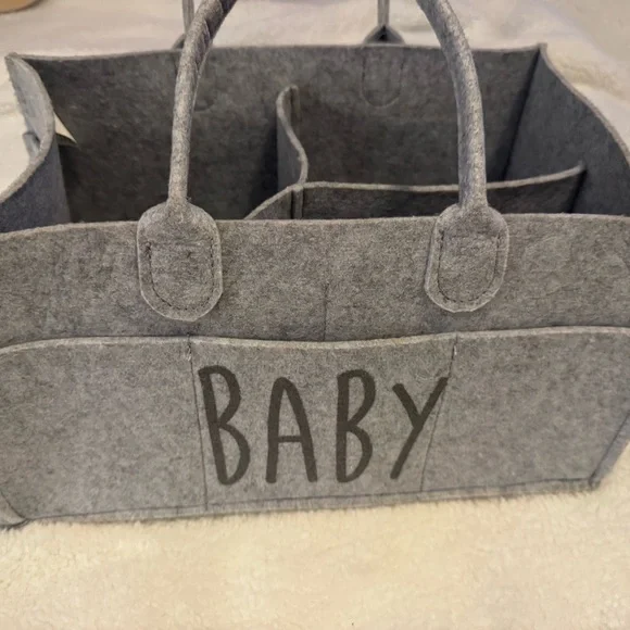 Gray Felt Baby Organizer Tote