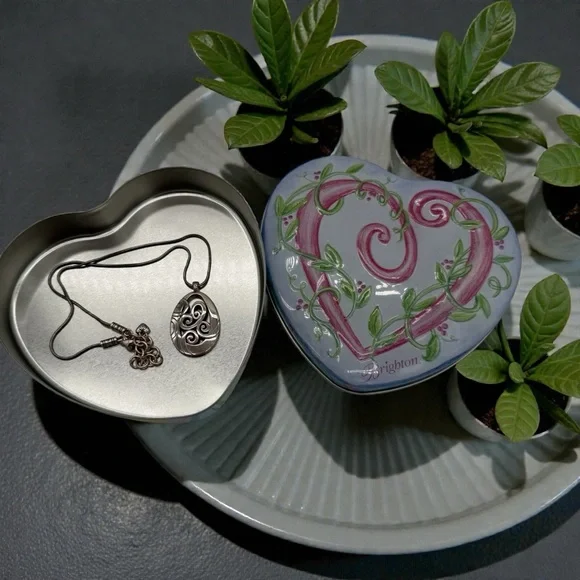 Brighton Heart Shaped Large Tin - 6” x 6”- Empty