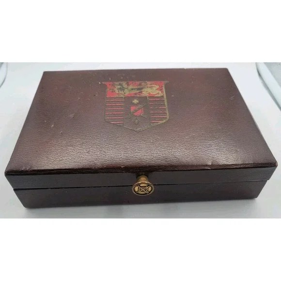 Vintage 1960's Lord‎ Buxton Men's Royal Crest Jewelry/Trinket  Box Large