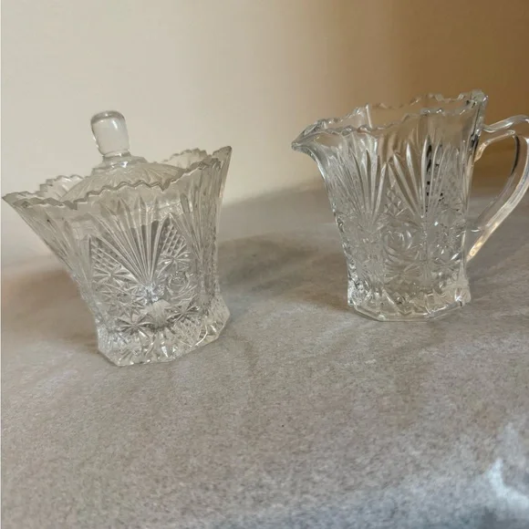 Vintage Studio Nova Clear Glass Sugar and Creamer Set