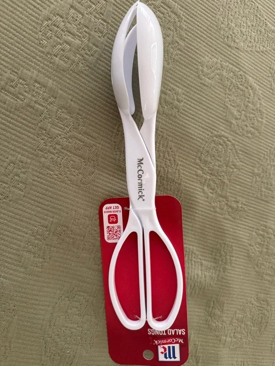 McCormick White Salad Tongs - Lightweight Serving Tool