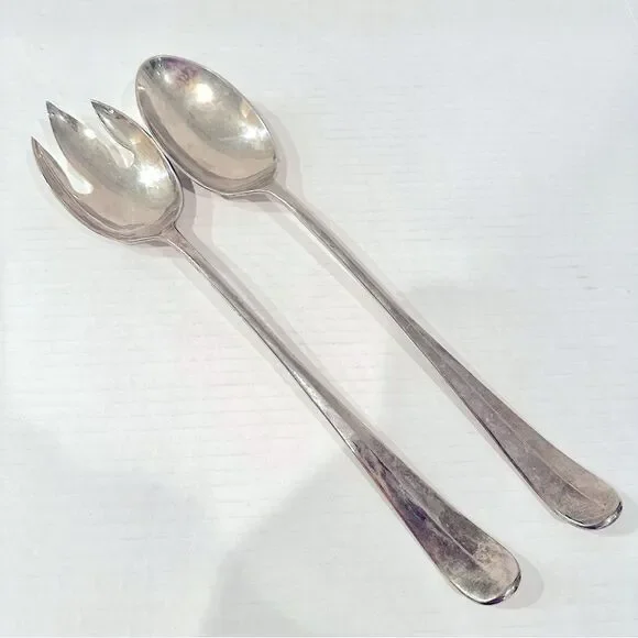 Vintage Silverplate Serving Utensils Set of Fork &‎ Spoon Made In Hong Kong