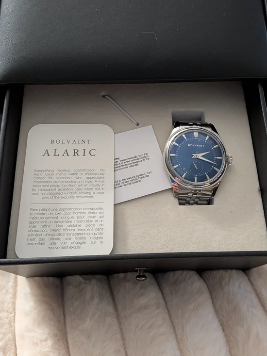 Bolvaint Alaric Automatic Watch in Silver with Blue Dial