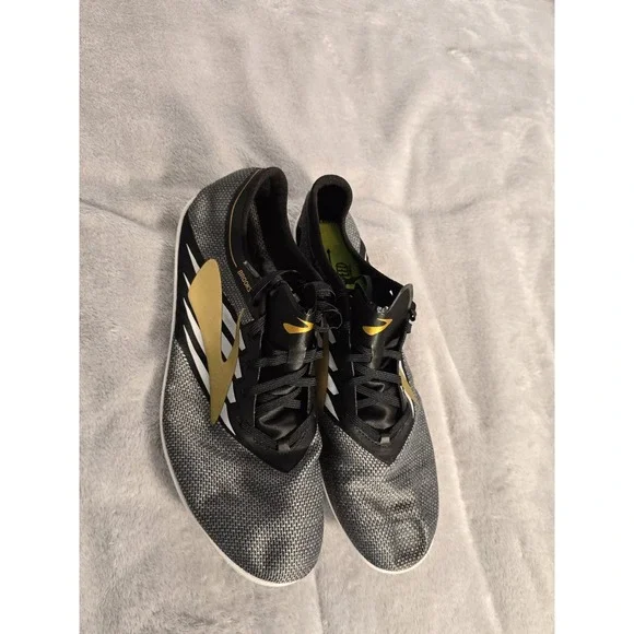 Brooks Speed Sprint Track Spikes Men's 14 Black Gold White Racing Shoes New...